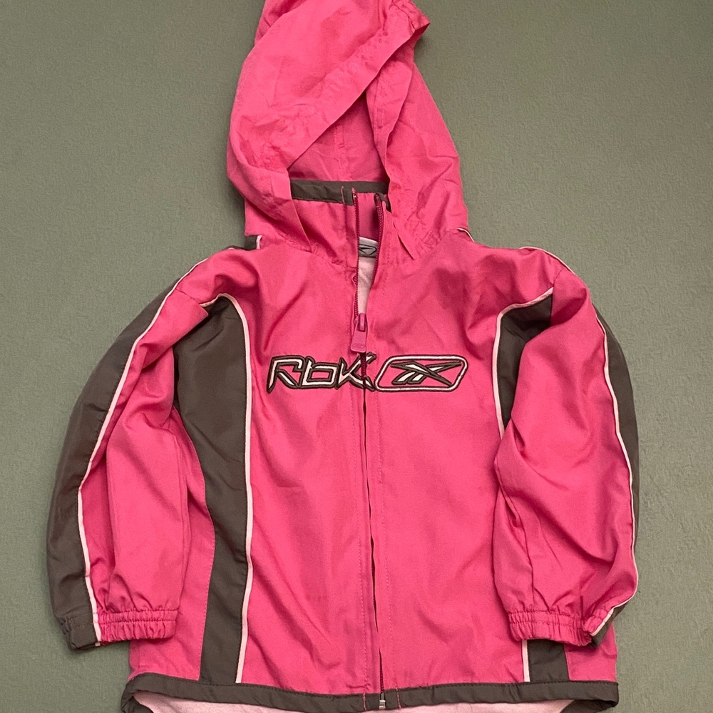 Pink and Gray Hooded Jacket